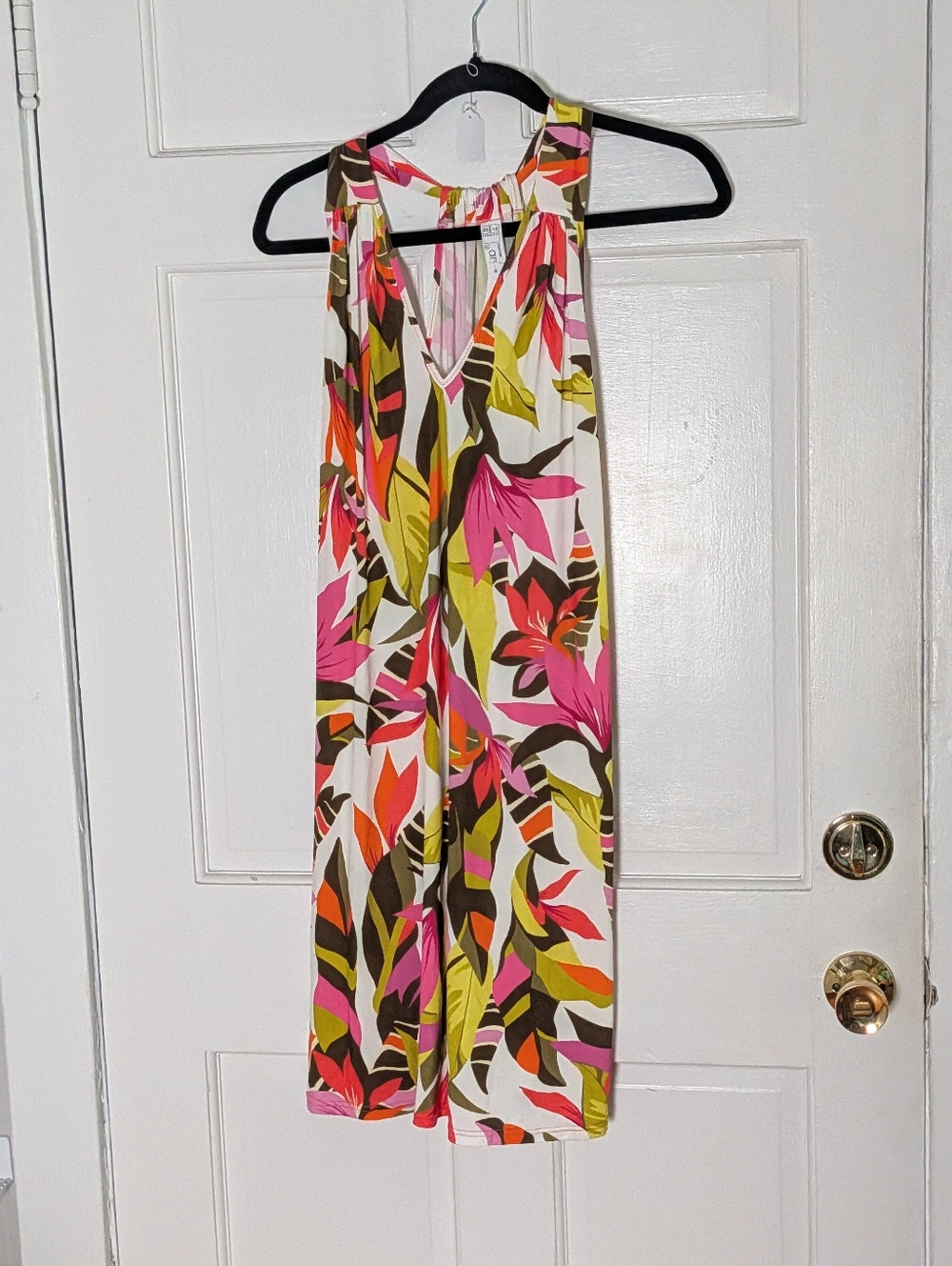 Antigel Tropical Halter Dress NWT Small Bright Resort Midi A-Line - Picture 2 of 4